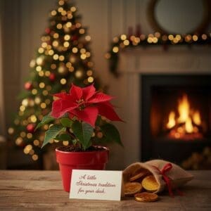 Mini Poinsettia Chocolate Coins 6 11zon
