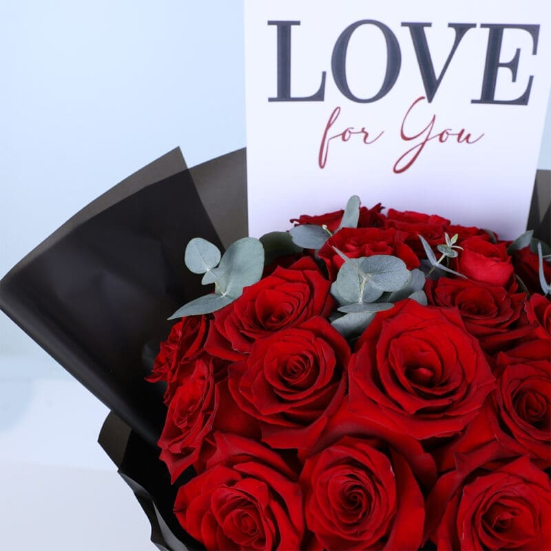 love note red roses bouquet 04
