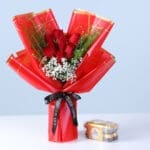 Red Roses Love Whisper Bouquet with Ferrero Pack 1 red-roses-peach-wrap-16-ferrero-rocher-box_2026