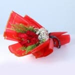Red Roses Love Whisper Bouquet with Ferrero Pack 3 red-roses-peach-wrap-16-ferrero-rocher-box_2026_03