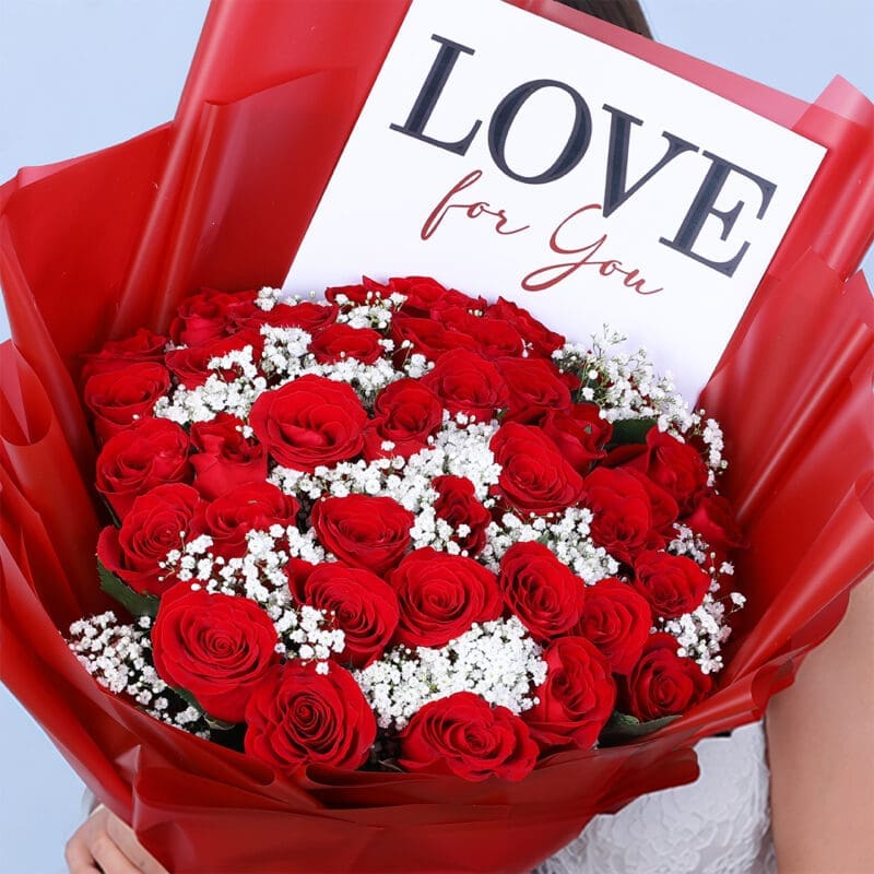 valentine-25-red-roses-gypso-bouquet_02 valentine 25 red roses gypso bouquet 02