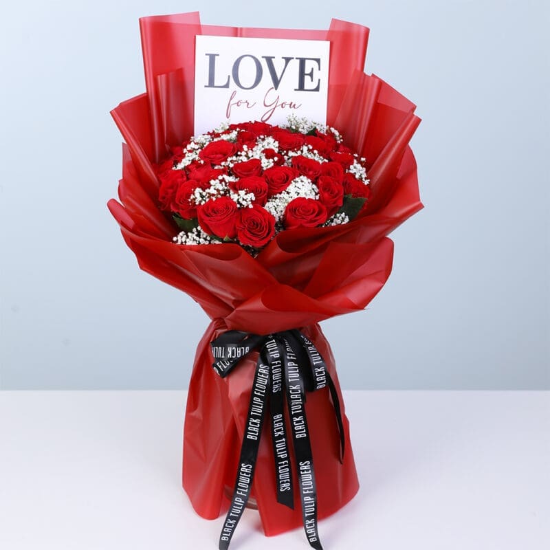 valentine-25-red-roses-gypso-bouquet_03 valentine 25 red roses gypso bouquet 03