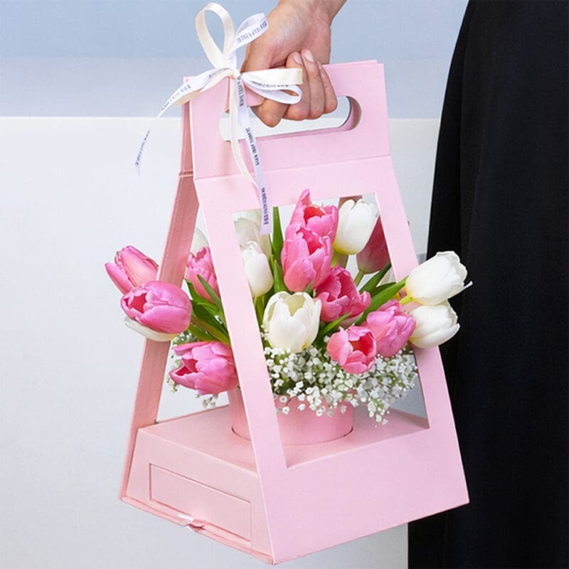 pink-white-tulips-ferrero-rocher-gift_02 pink white tulips ferrero rocher gift 02