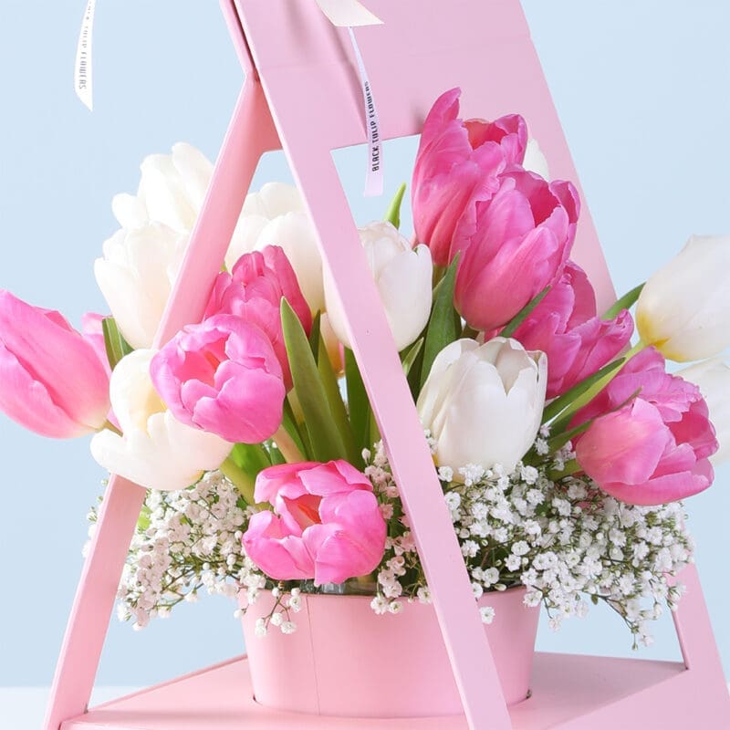 pink-white-tulips-ferrero-rocher-gift_05 pink white tulips ferrero rocher gift 05