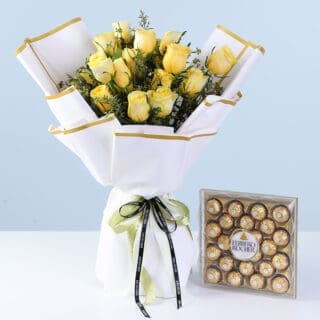BTF Home 54 Yellow Roses & Ferrero Box