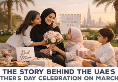 Mother’s Day celebration in the UAE on March 21 honoring mothers with flowers and love