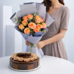 Orange Rose & Chocolate Cake Duo 1 orange-rose-chocolate-cake-duo