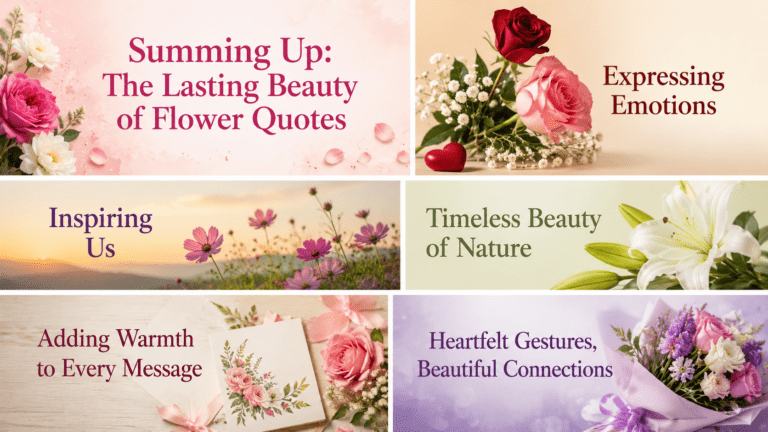 "Summing up the lasting beauty of flower quotes, these timeless sayings inspire joy, love, hope, and appreciation for nature while adding meaning to life's special moments."