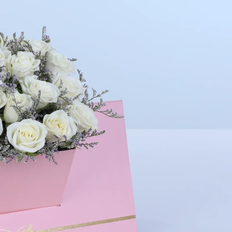 white-spray-rose-pink-envelope-box_04 white spray rose pink envelope box 04